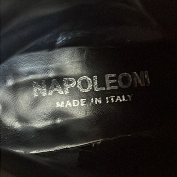 Napoleoni Black Leather Combat Moto Boots Size 37 - Picture 12 of 15